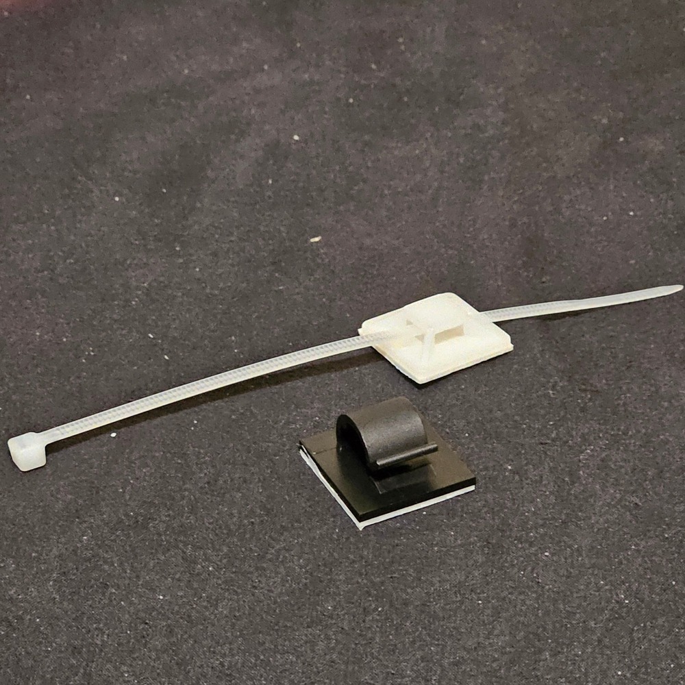 3M Adhesive Cable Clips and Zip Tie Mounts Bulk Lot 500+ Pieces Black White‎